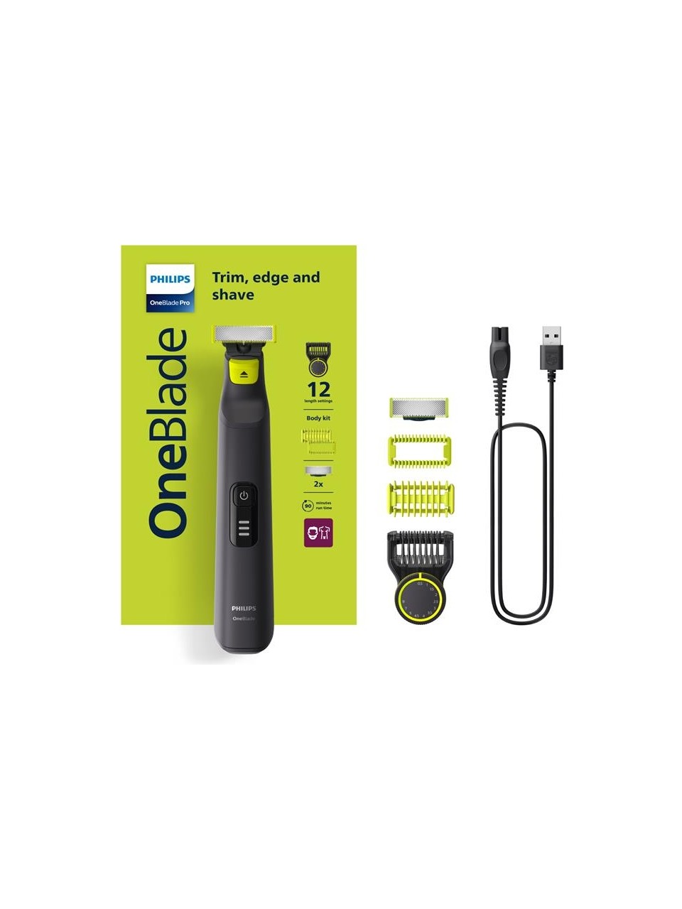 Philips OneBlade Pro QP6542/10 Yüz +Vücut Şekillendirici, 12 Uzunluk Ayarı, Islak ve Kuru Tıraş